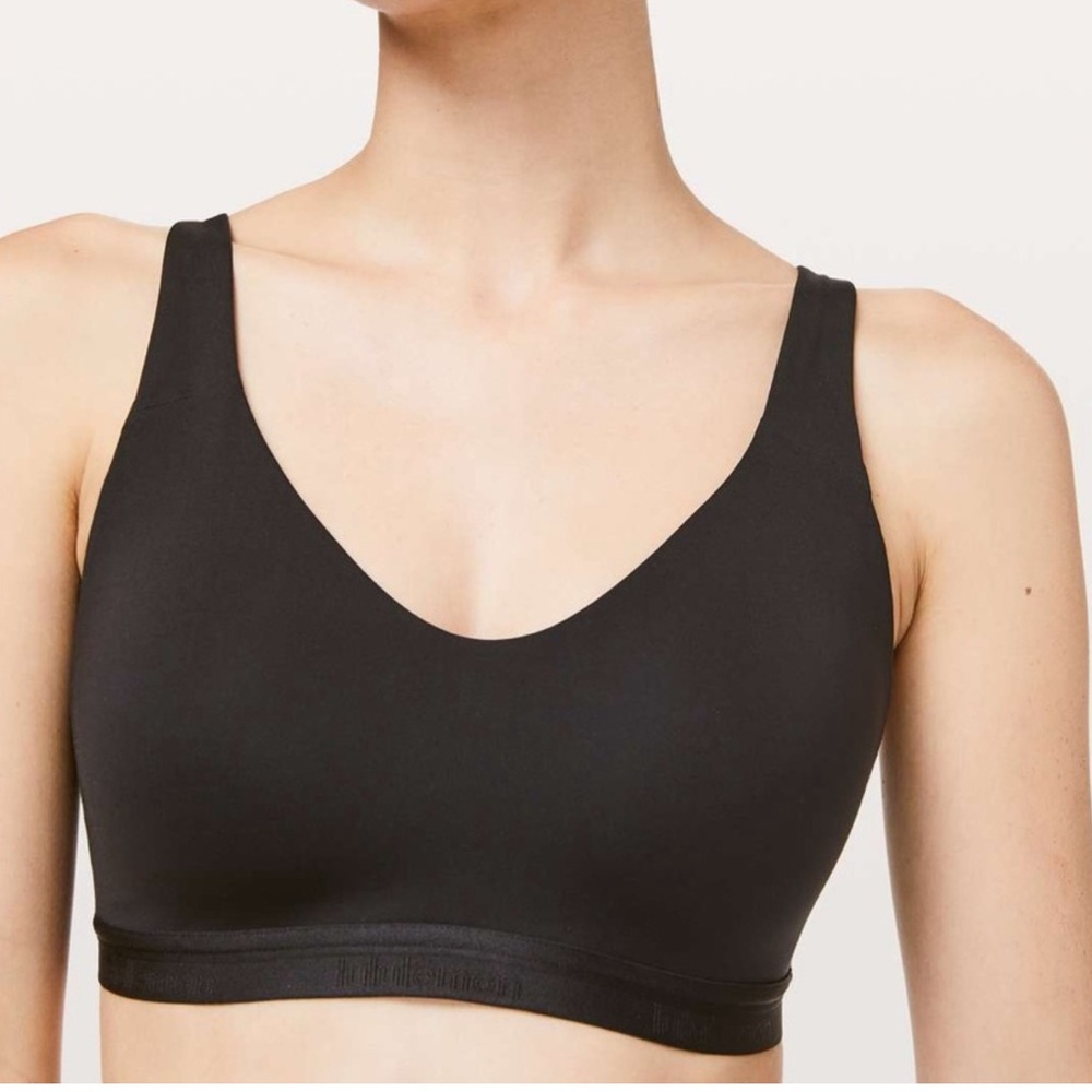Lululemon Up For It Bra Black B/C Cup Size 8 Criss Cross Mesh Back Sculpt Fit - Picture 3 of 6